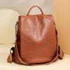 Large Capacity Backpack Women's Letter Backpack Soft Leather Travel Bag Multifunctional Shoulder Bag