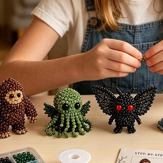 1 Набор 3D Животные из Бусин DIY, Набор для Творчества Животные из Бусин с Инструкциями, Ручная Работа Насекомое Птица Летучая Мышь Сельскохозяйственное Животное Набор для Бисероплетения для Взрослых Новичков