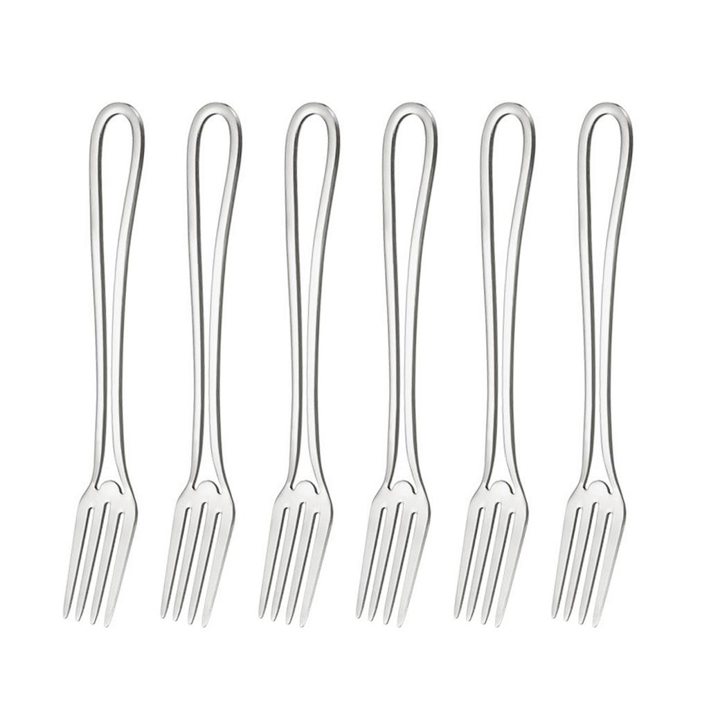 Набор обеденных вилок Rainbow из 6 вилок для салата из нержавеющей стали, набор столовой посуды, десертные вилки, столовые приборы, столовые приборы, 8 дюймов