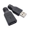 Портативный USB Папа/Мама к DC5.5x2.1мм Адаптер-конвертер Головка для преобразования питания Черный для различных марок ноутбуков