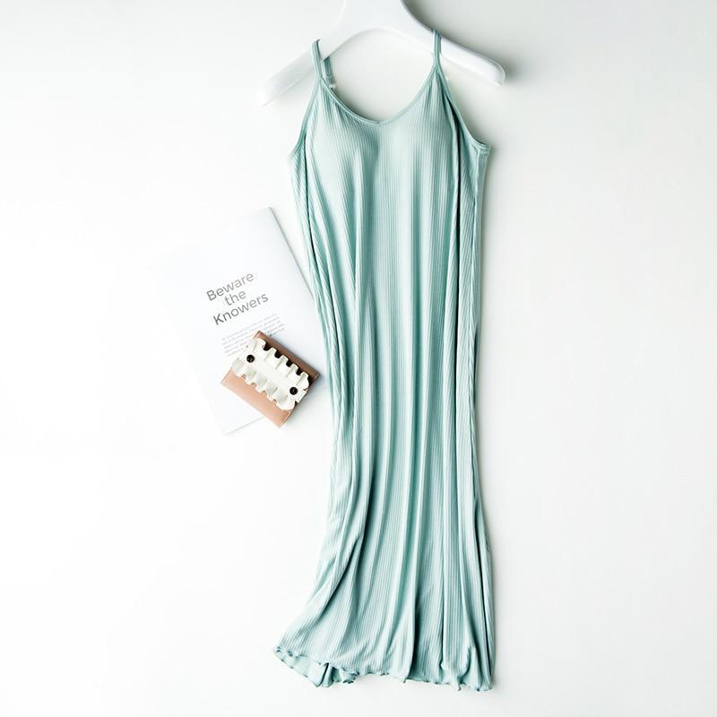 2025 New Nightgowns, One-piece Suspender Skirt with Chest Pad, Female Long Base Skirt Modal, Inner Petticoat, Sleepshirts Summer