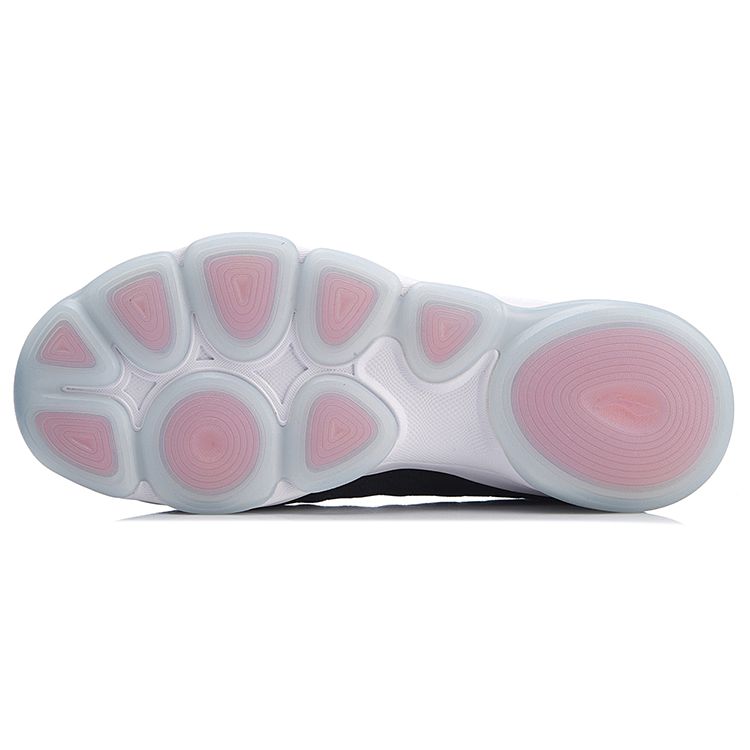 Li-Ning Неограниченная ткань амортизирующая нескользящая высокая повседневная обувь женская обувь черный белый AFJN008-1