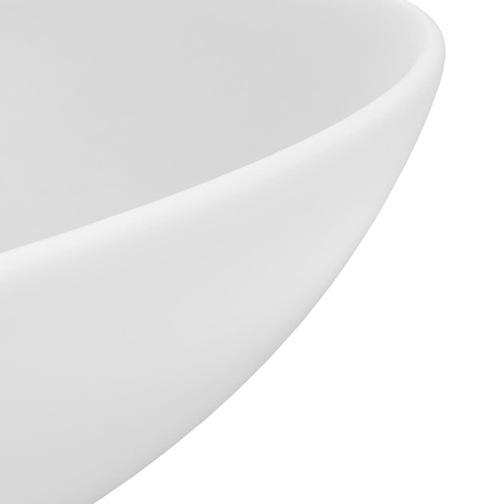Ceramic Wash Basin Matte White Round
