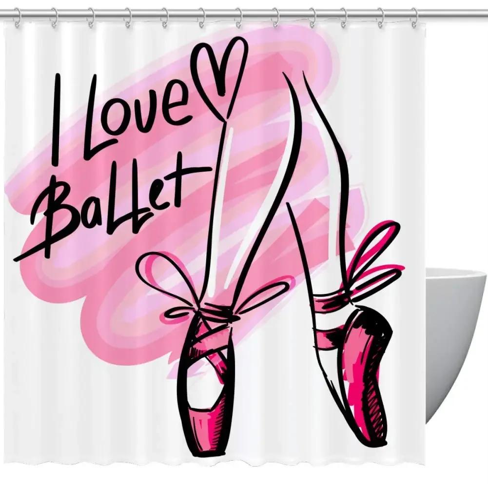 Балерина силуэт занавеска для душа абстрактный магический танец изобразительное искусство занавеска для душа водонепроницаемая ткань декор для ванной экран для ванны