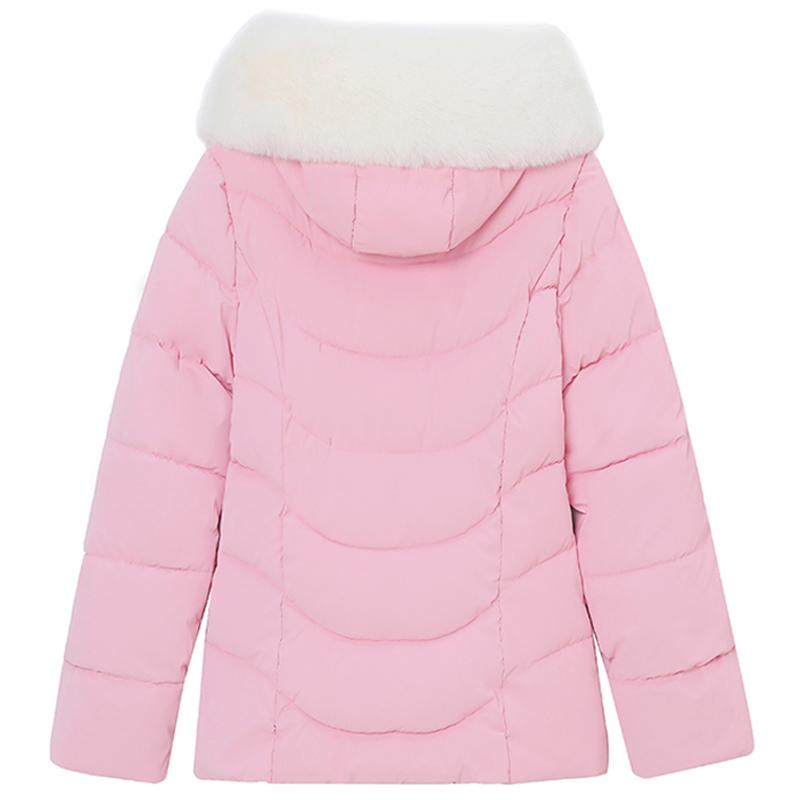 Fashion Winter Short Coats Female Parkas Hooded Faux Fur Collar Lady Jackets Thick Warm Outerwears