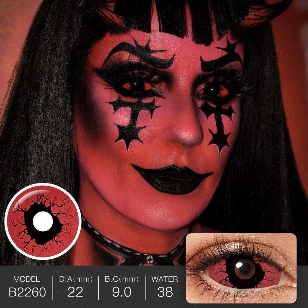 22 мм розовые линзы для склеры с кровью, омега-оранжевые контактные линзы для Хэллоуина, страшные линзы для глаз зомби, глаза ящерицы, контактные линзы для косплея