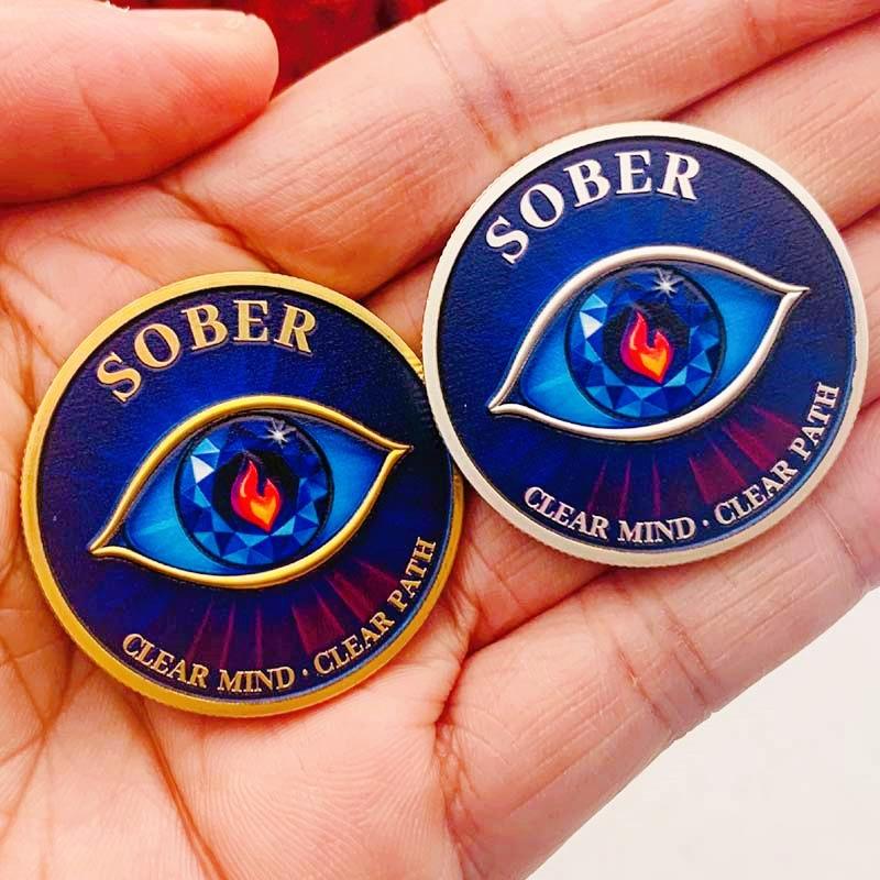Freemason Eye Brothers, gold-plated color printed commemorative medal, decoration, 35mm, plaything, coin, commemorative coin, gift