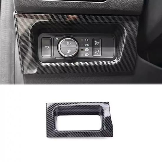 Headlight Switch Control Frame Cover For Ford Ranger -2024 ABS Carbon Fiber