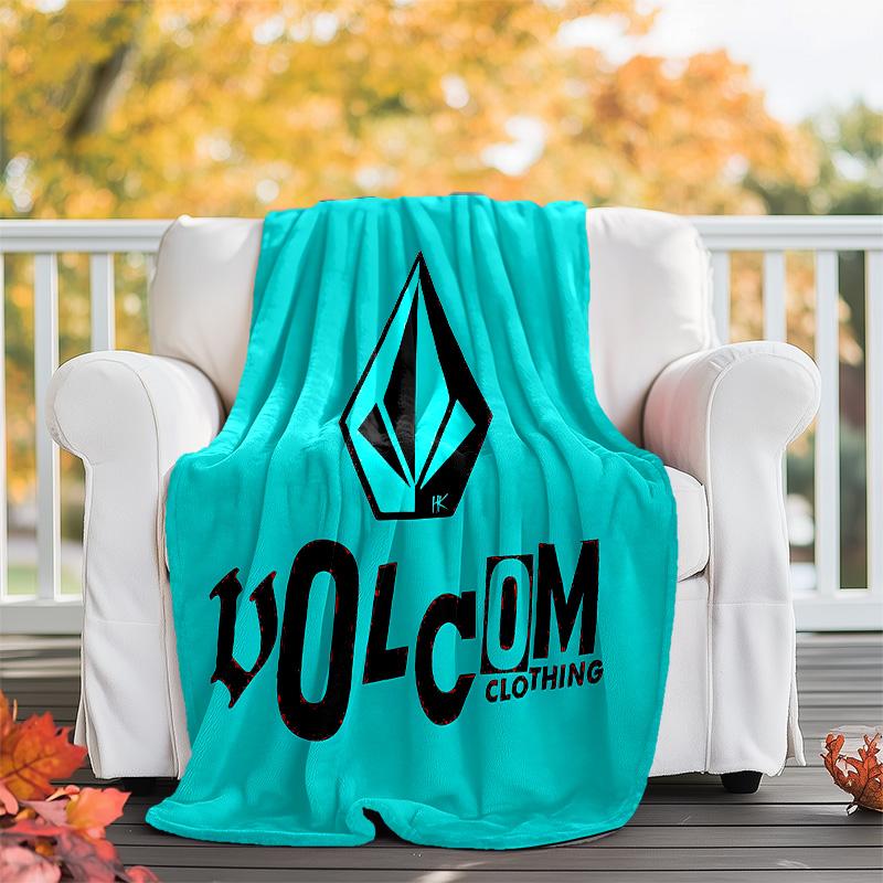 V-VOLCOM LOGO5 printed throw blanket—lightweight,soft,warm;versatile blanket for all seasons—perfect as &air-conditioning throw,nap blanket