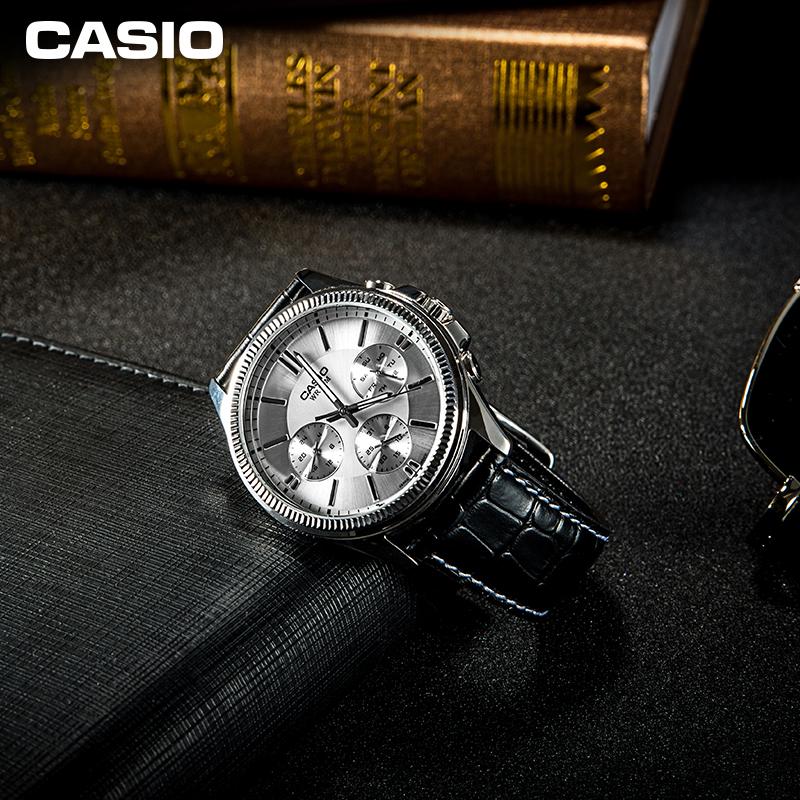 Casio Business Minimalist Retro Versatile Quartz Watch Genuine Leather Strap White Dial Unisex watches MTP-1375L-7A+LTP-V300L-4A