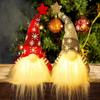 2pc Christmas Decorations Red Hat Christmas Faceless Doll Standing Dwarf Doll