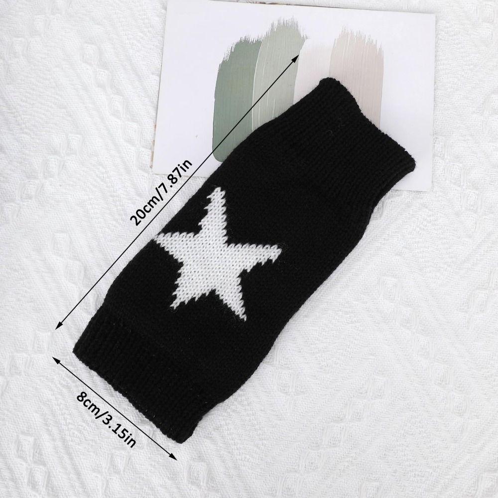 Пара Термо-грелок Беспалые Звездные Вязаные Перчатки Детские Митенки Готические Аксессуары