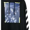 Off-White Yellow Striped Character Oil Painting Hoodie Long Sleeve Sweatshirt Men Tops Black OMBB003F170030161001