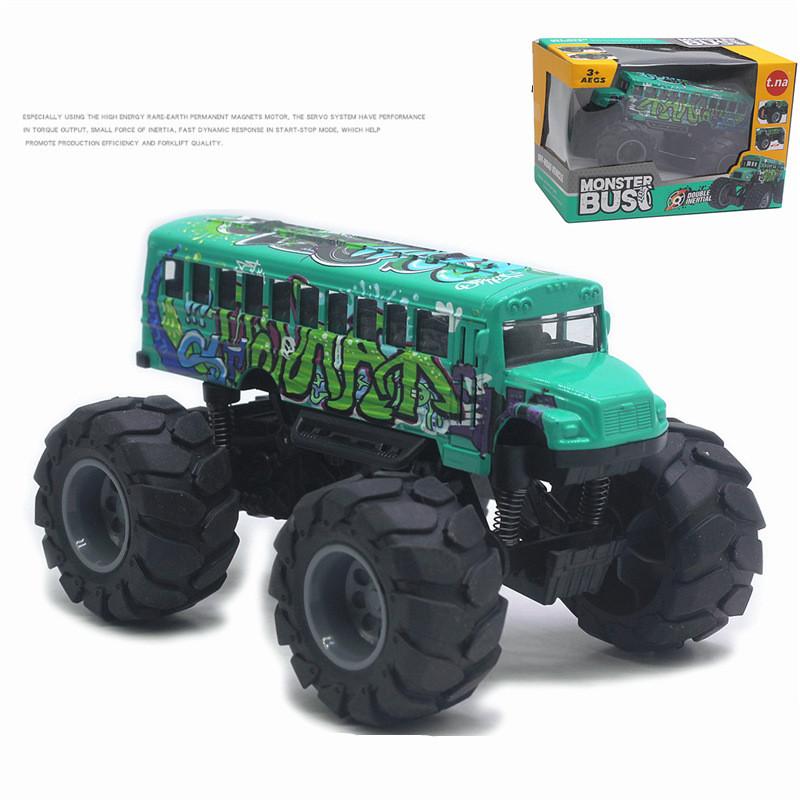 1/43 Школьный автобус Monster Trucks Литые игрушки Модели автомобилей Металлические игровые транспортные средства с откатным механизмом для детей 3, 4, 5, 6 лет, мальчиков и девочек, малышей