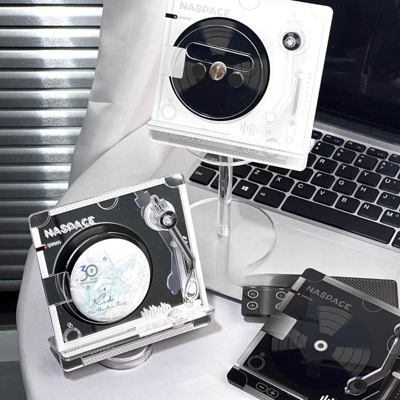 Вращающийся CD-диск Акриловые значки-украшения для аниме-персонажа 65 мм Значок-пин Дисплей Защитный чехол Креативные фигурки 2025