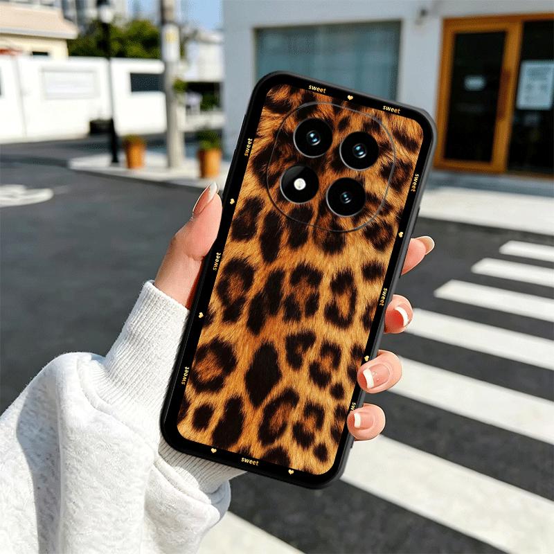 Модный милый чехол для телефона с леопардовым принтом, мягкий, для Xiaomi Redmi Note 12 13 14 15 Pro Plus 11 12S 11S 11T 10 4G, черный задний чехол