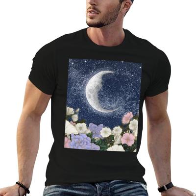 Moonlight In the Garden T-Shirt Funny T Shirts Cotton T Shirts for Man Graphic Tees T Shirts De