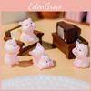 Cute Resin Cartoon Pig Figurines Animal Desk Car Accessories Home Decor Set