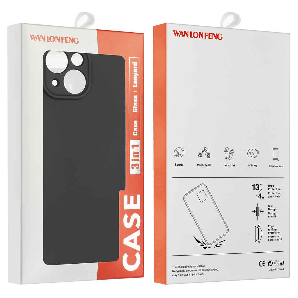 WANLONFENG RB3 Series For Samsung Galaxy A54 5G Case with 2Pcs Screen Film Precise Lens Hole Soft TPU Phone Back Cover