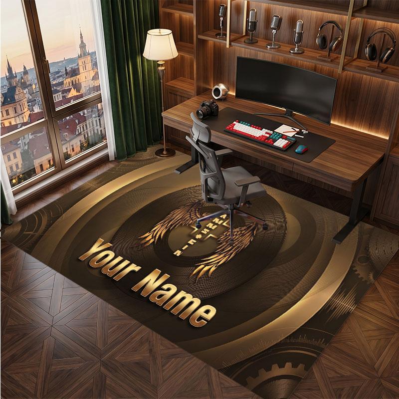Rammstein Personalized Crystal Velvet Carpet, Customized Name Text Soft Anti‑Slip Rug for Living Room Bedroom