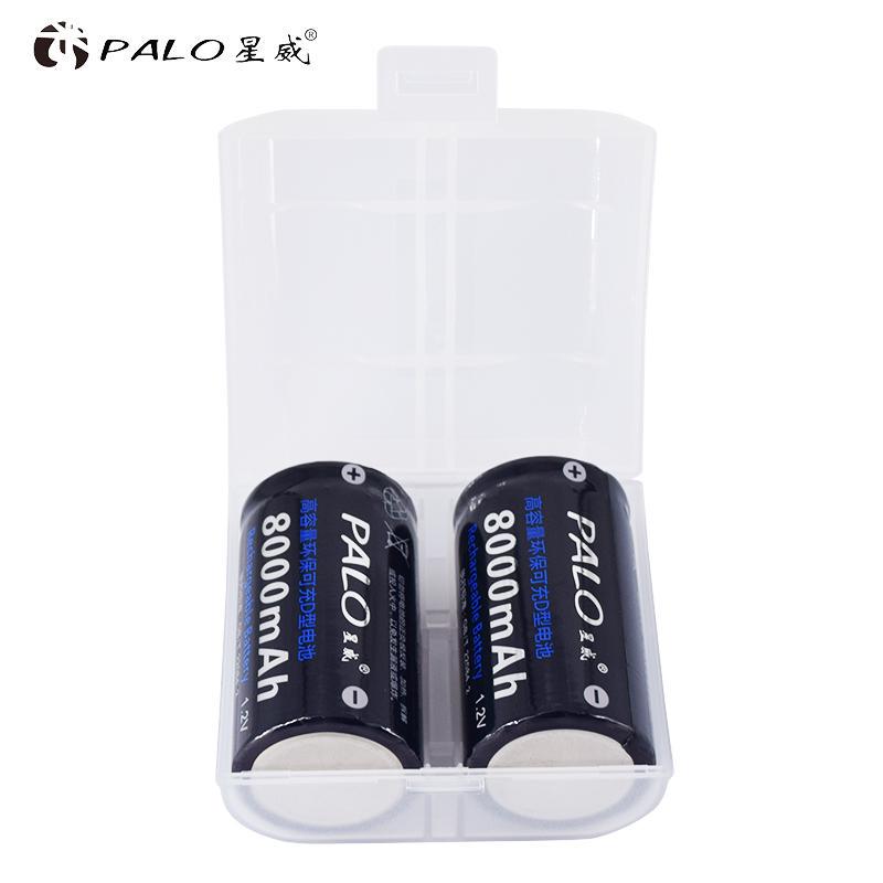 PALO 8 шт. аккумуляторная батарея Tpye размера D и интеллектуальное зарядное устройство для размера DC AA AAA
