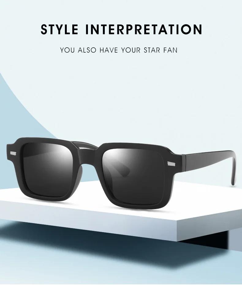 Солнцезащитные очки Женские Модные Мужские Квадратный Дизайн Солнцезащитные очки Винтажные Женские Мужские Пластиковая Оправа Стильные