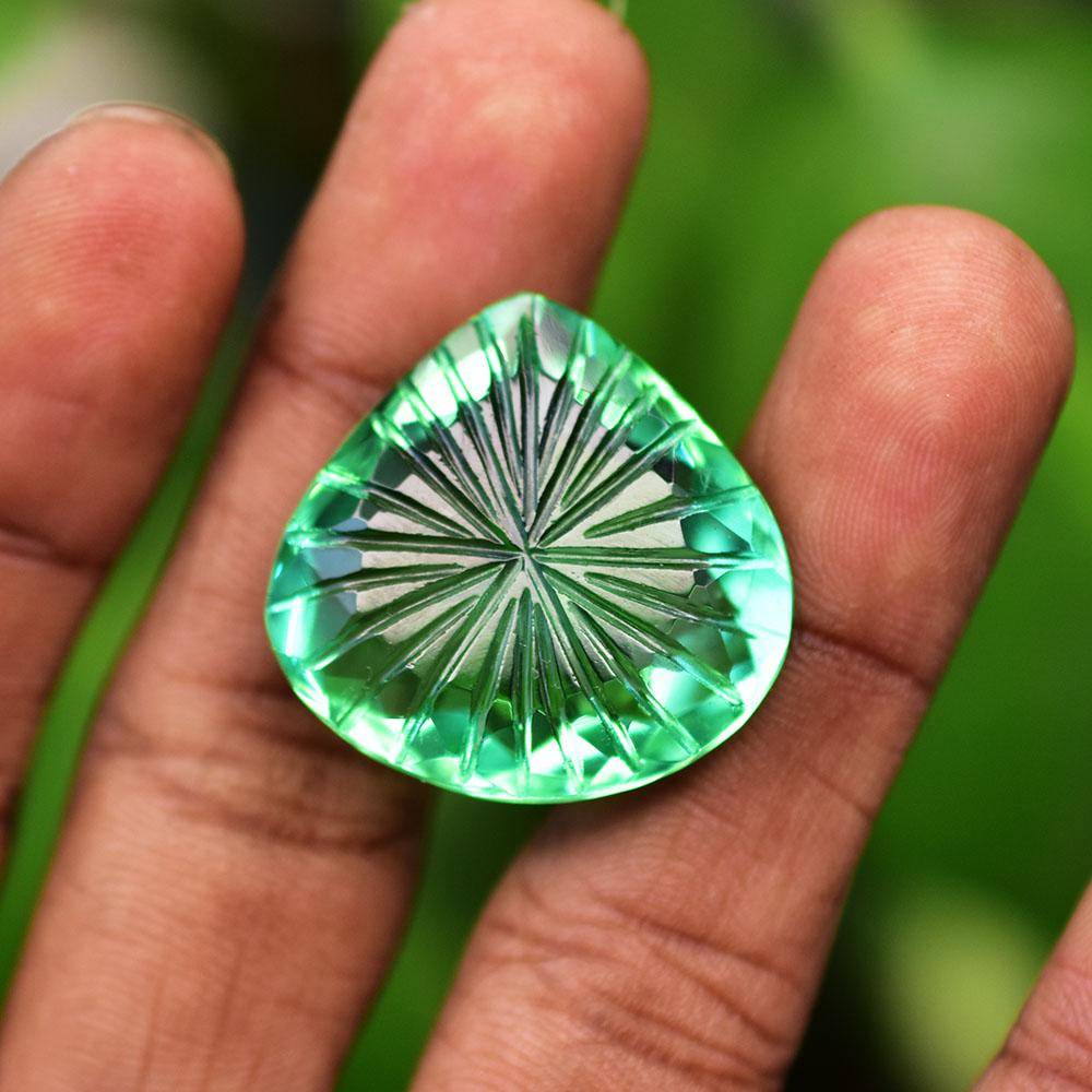 Natural Green Topaz Loose Gemstone 50.30 ct Pear Cut for Collection for Jewelry Making and Crafts