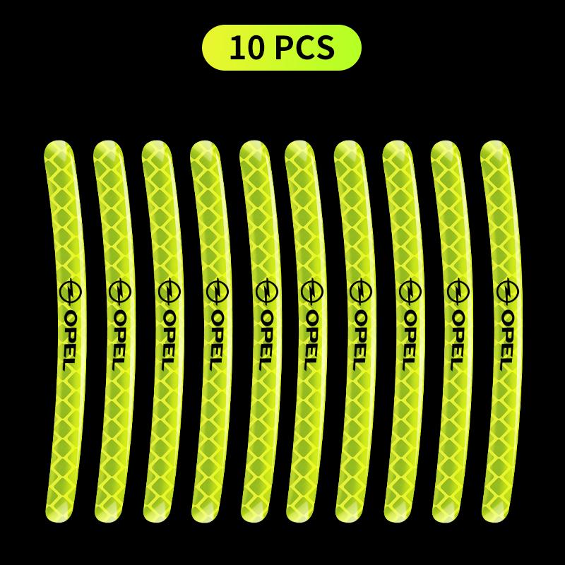 AAAYU1 AAAYQ1 Car Wheel Fluorescent Sticker Hub Sticker Reflective Warning For Opel Corsa Astra Insignia Vectra Zafira Meriva Mokka Grandland