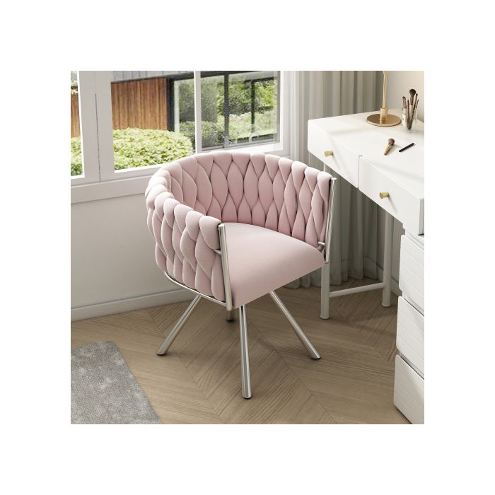 Fauteuil cosmétique - Velours - Pivotant 360° - Ergonomique - Design moderne