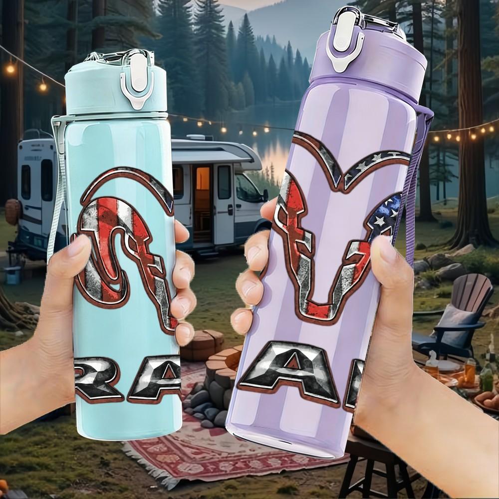 1PC Heart Headphone Music 750ml sports water bottle leakproof straw lid outdoor office home