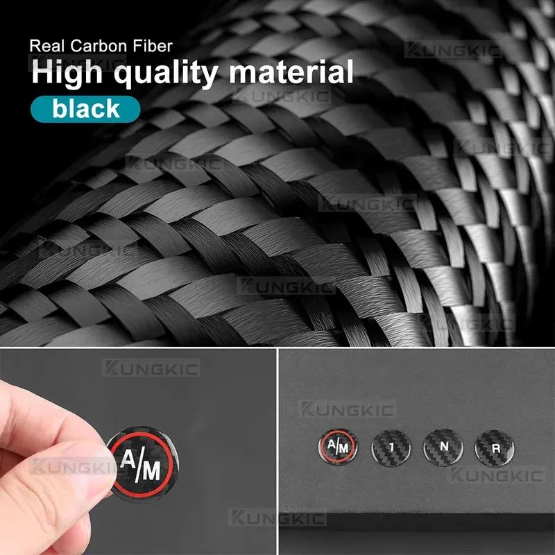 For Alfa Romeo 4C 2014 2015 2016 2017 2018 Real Hard Dry Carbon Fiber Gear Shift Button Sticker Trim Accessor