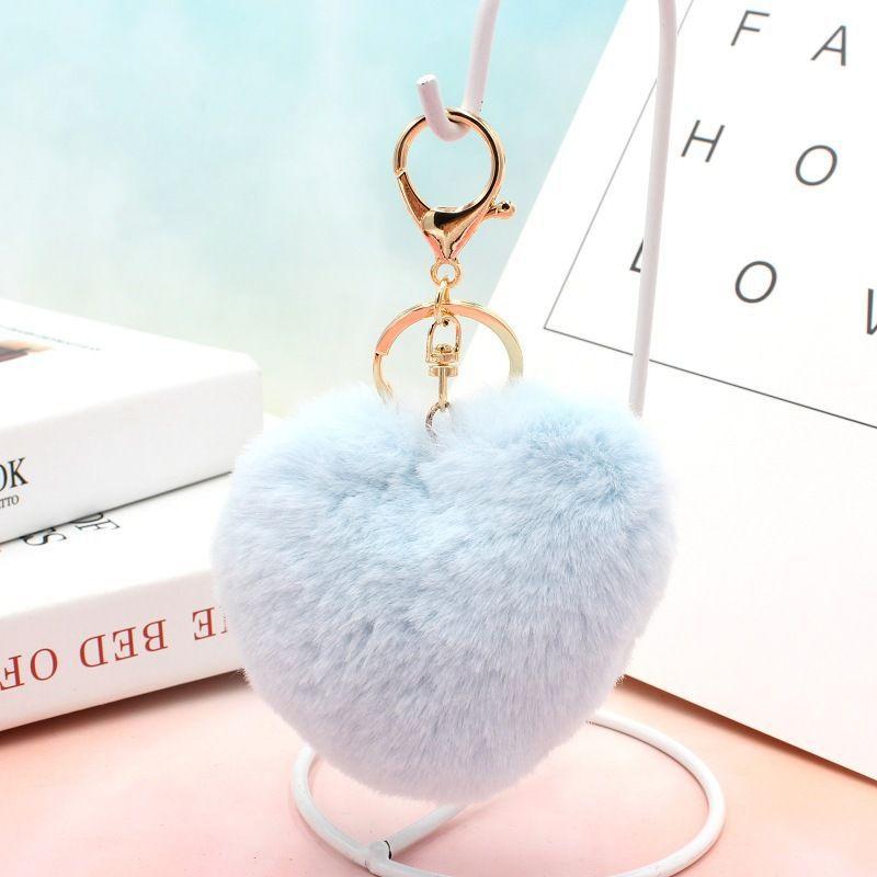 1 шт. помпон сердце любовь брелки плюшевые шарики из меха пушистая модная сумка ювелирные изделия женские украшения автомобиля