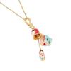 Crystal Matryoshka Doll Necklace Heart Clavicle Chain Openable and Closable Keychain  Festival Gift