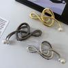 Pearl Music Note Hair Claw Zinc Zinc Zinc Alloy Treble Clef Hair Clip Exquisite   Makeup Hair Clips