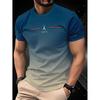 New Summer Men's Fashion T-shirt Personality Gradient Printed Men's T-shirt Top