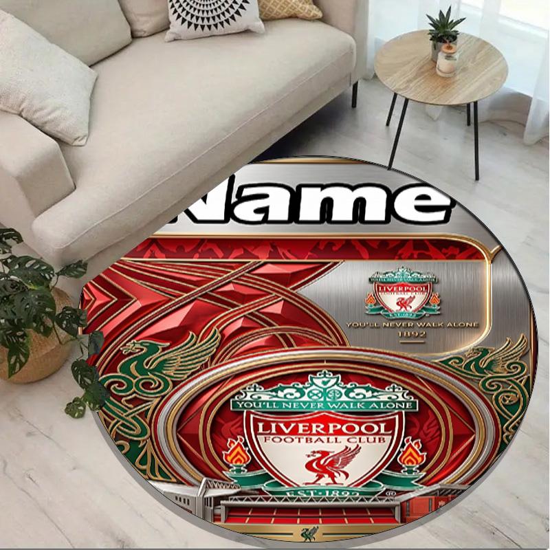 Custom Name Personalized LFC Print Round Rug, Versatile Home Decor Carpet, for Playroom, Apartment, Balcony, Entryway, Hallway Gift