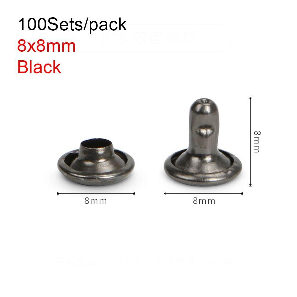 100 комплектов, 6/8/10 мм, кожаный воротник для ногтей, кожаная сумка, сумка с заклепками, пояс, куртка, ремонт обуви