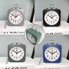 Silent Alarm Clock Modern Square Quartz Movement Bedside Analog Dial Desk ABS Plastic