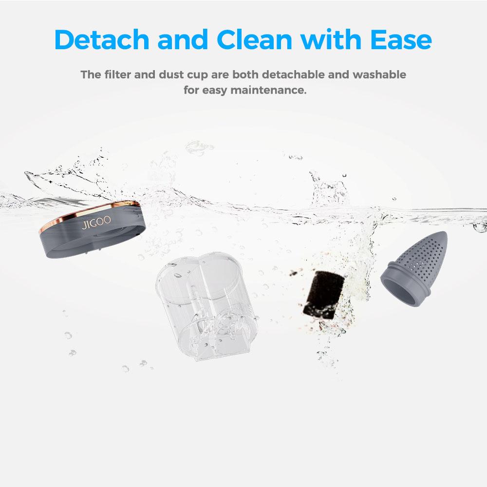 JIGOO S100 Cordless Smart Dual-Cup Mattress Vacuum Cleaner