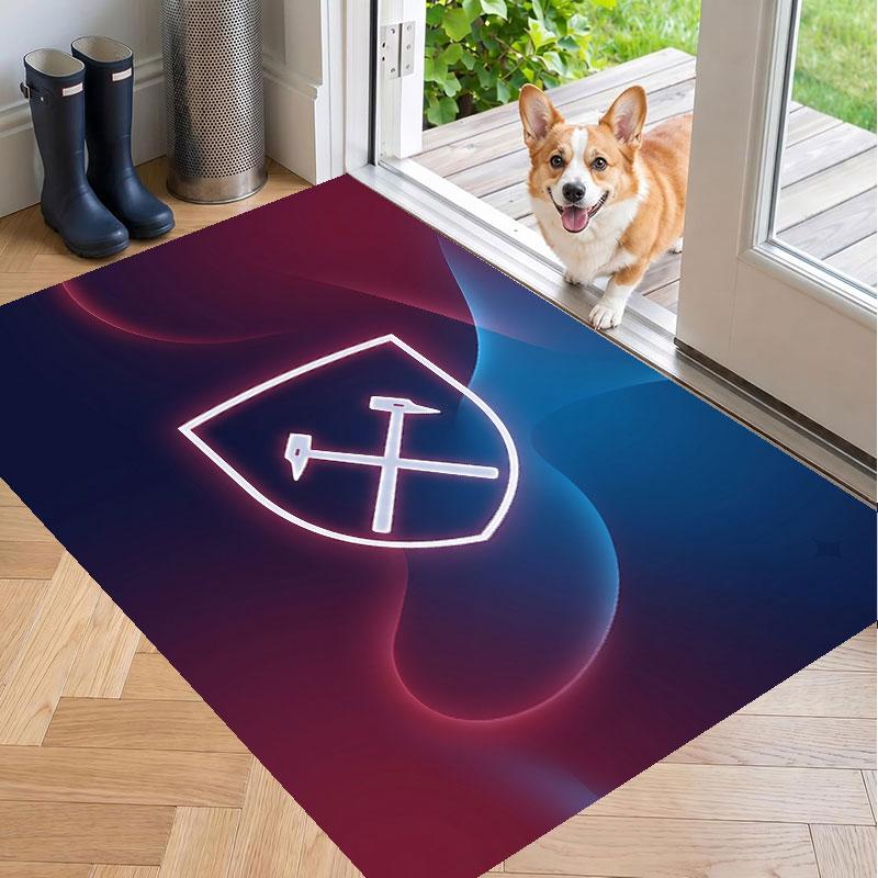 Soft Floor Carpet West Ham United Football Pattern Area Rug Decorative Mat For Home Room Decoration