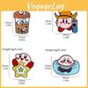 Cute Cartoon Kirby Brooch Creative Alloy Milk Tea Cup Cowboy Kirby Bag Accessory Pin