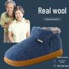 Men's High Heel Wool and Cotton Slippers: Warm, Non-Slip, Velvet Lined for Autumn & Winter