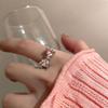 Открытое кольцо Love pink bow для женщин с розовыми бриллиантами и цирконами, изысканное французское слегка инкрустированное кольцо для милой девушки