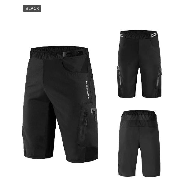WOSAWE Men's Cycling Shorts Built-in 3D Cushion Padding Loose Fit Shockproof MTB Bike Trousers Breathable with Multi Pockets