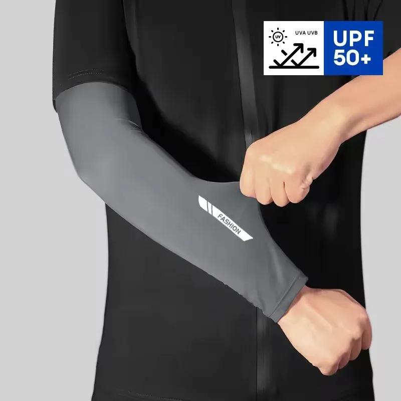 1 пара UPF50+ летние прохладные нарукавники для женщин, для велоспорта, бега, рыбалки, нарукавники для мужчин, дышащие, солнцезащитные, из ледяного шелка, унисекс
