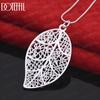 925 Sterling Silver Small Leaf Pendant Necklace Fashionable Wedding Jewelry