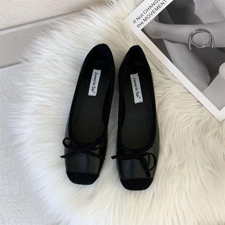 French Xiaoxiangfeng Flat-bottomed Single Shoes, Gentle Skirt Women's Shoes In the Evening and Evening 2025 Spring New Doudou Shoes