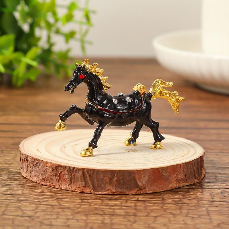 Jewelry Box, Home Decor, Craft Gift, Horse Jewelry Box, Small Pendant, Bedroom Diamond-encrusted Decorative Piece