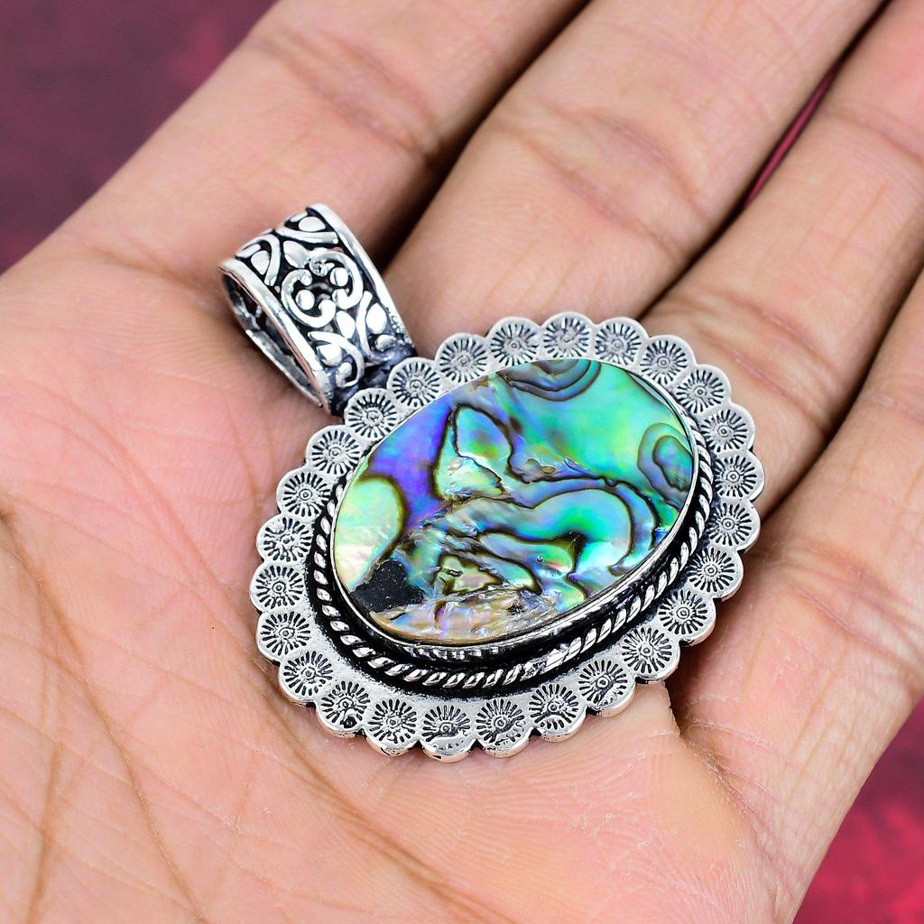 Подвеска из цельного серебра 925 пробы с ракушкой Abalone Shell, ювелирные изделия с подвеской из драгоценных камней ручной работы, подарки для жены, абсолютно новый кулон