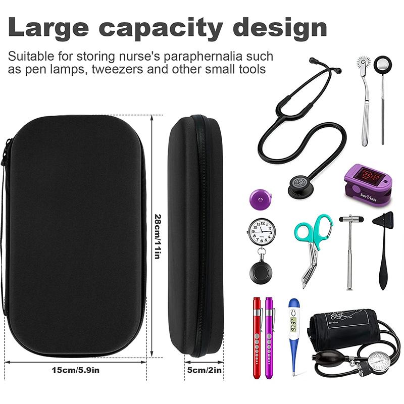 1Pcs Portable Stethoscope Case Storage Box Shockproof Lightweight Stethoscope Organizer Bag Eva Hard Carrying Bag Protective Case